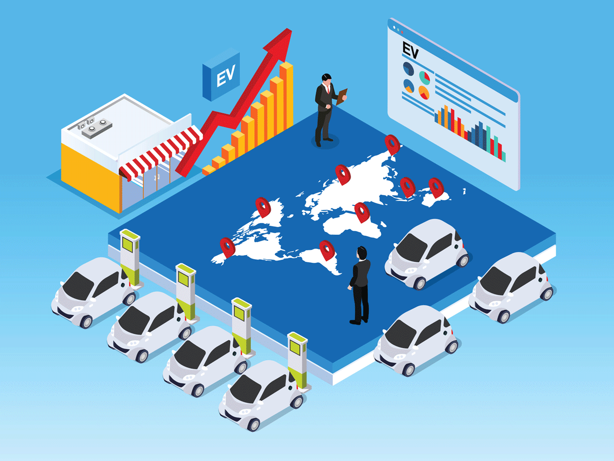 Graphic depicting the global EV market